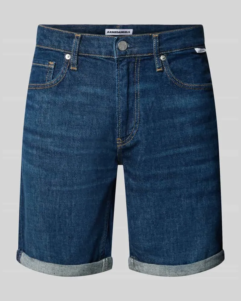 Armedangels Slim Fit Jeansshorts aus Baumwoll-Mix Modell 'NAAILO Dunkelblau
