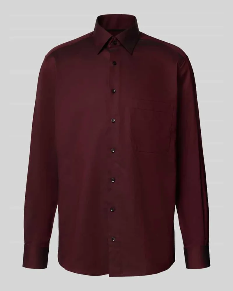 Eterna Comfort Fit Business-Hemd mit Knopfleiste Bordeaux