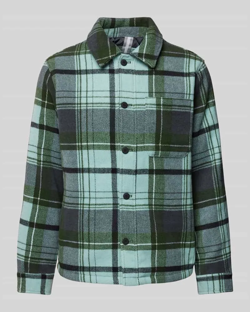 S.Oliver Regular Fit Hemdjacke mit Woll-Anteil Gruen