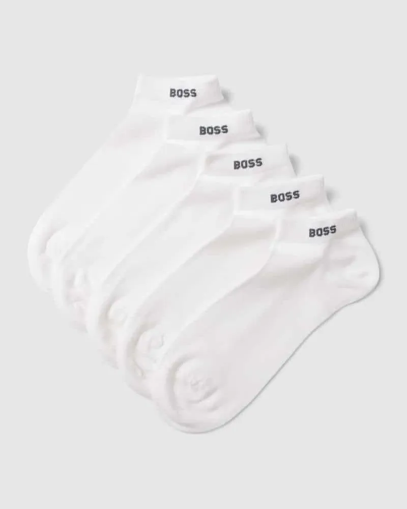 HUGO BOSS Sneakersocken mit Label-Detail im 5er-Pack Weiss