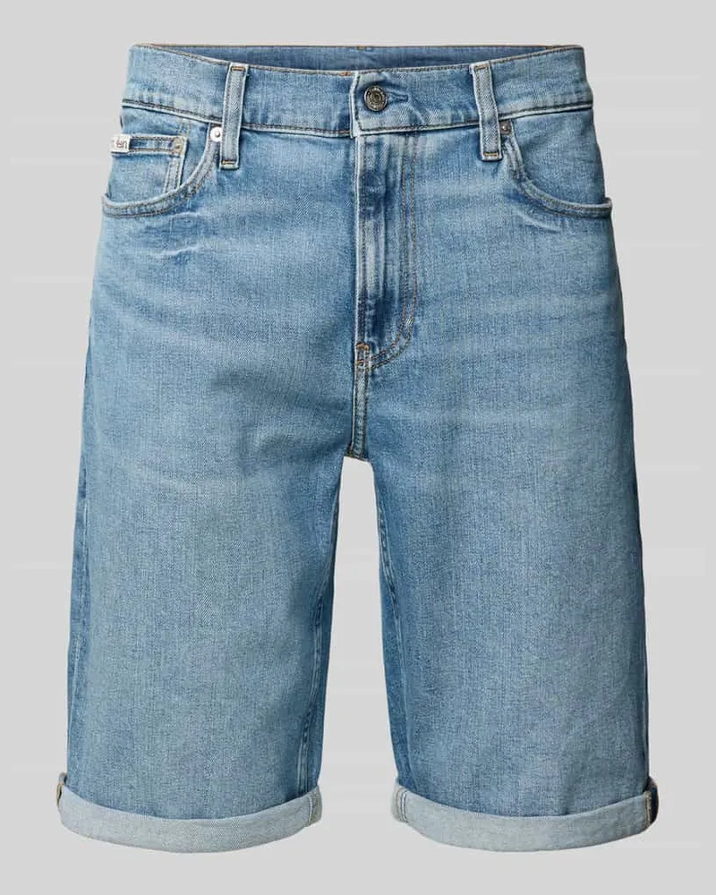 Calvin Klein Slim Fit Jeansshorts mit Label-Detail 