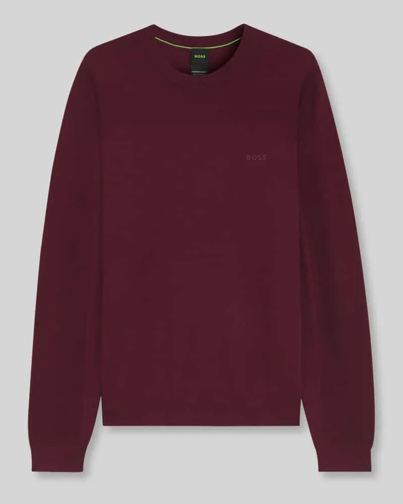 HUGO BOSS Pullover mit Logo-Schriftzug KN_Momentum-X CN Bordeaux