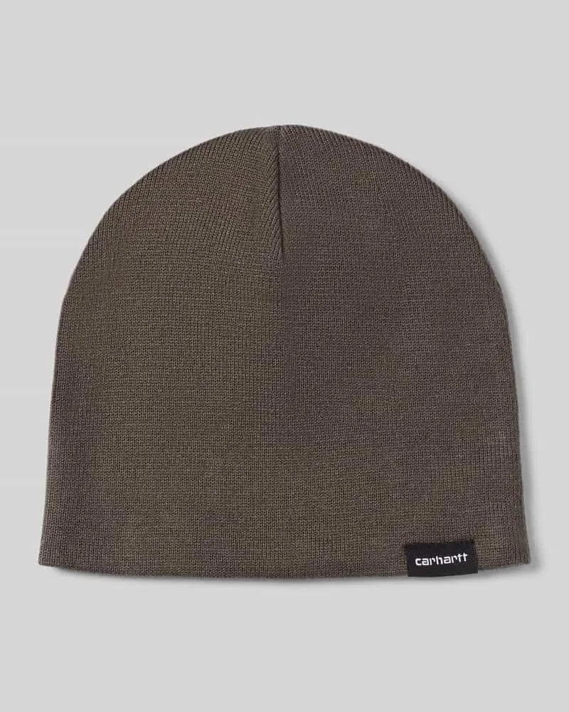 Carhartt WIP Beanie mit Label-Patch Modell 'SCRIPTER Mittelgrau