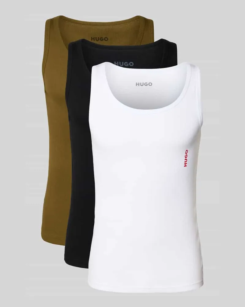 HUGO BOSS Tanktop mit Label-Print im 3er-Pack 