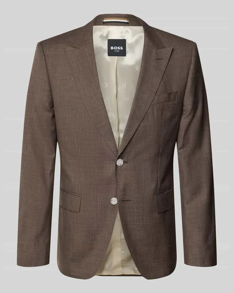 HUGO BOSS Regular Fit Anzugsakko aus Schurwoll-Mix Modell 'H-HUGE Mittelbraun