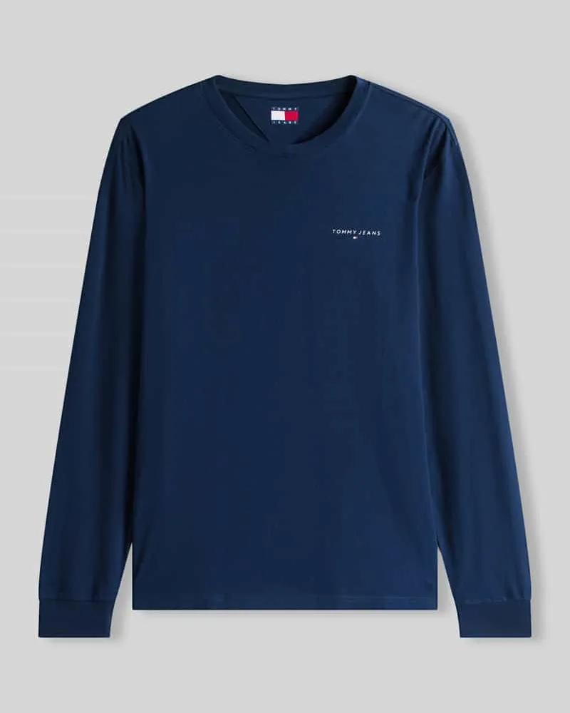 Tommy Hilfiger Slim Fit Langarmshirt aus reiner Baumwolle Dunkelblau