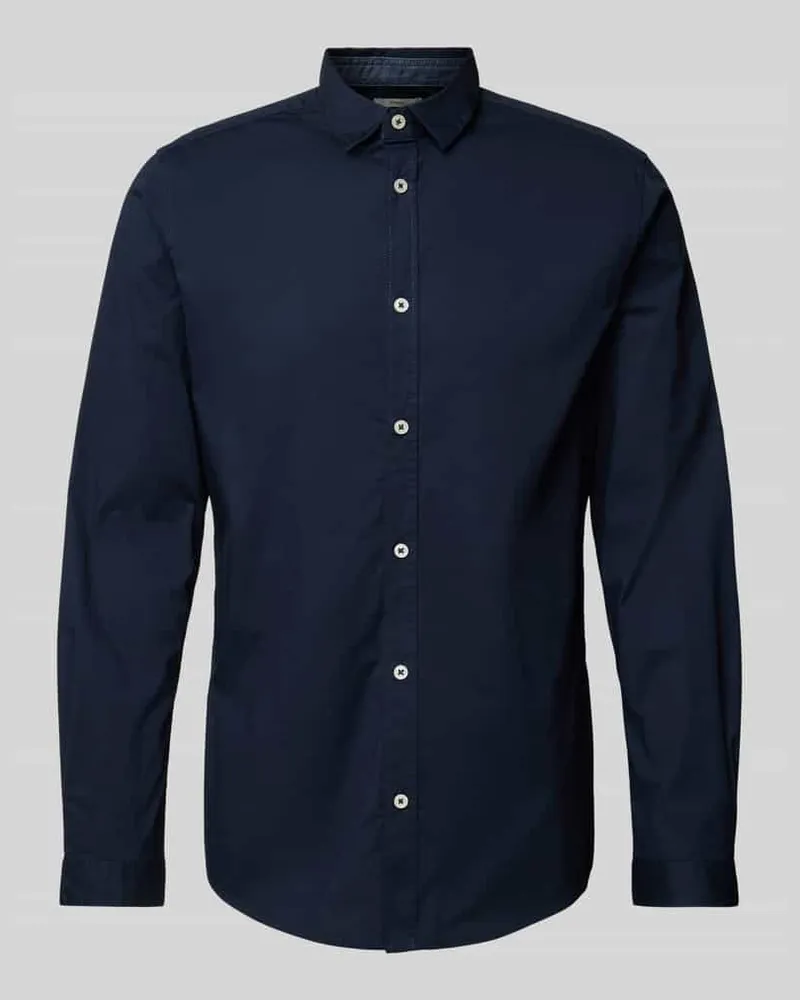 Tom Tailor Regular Fit Freizeithemd mit Kentkragen Dunkelblau