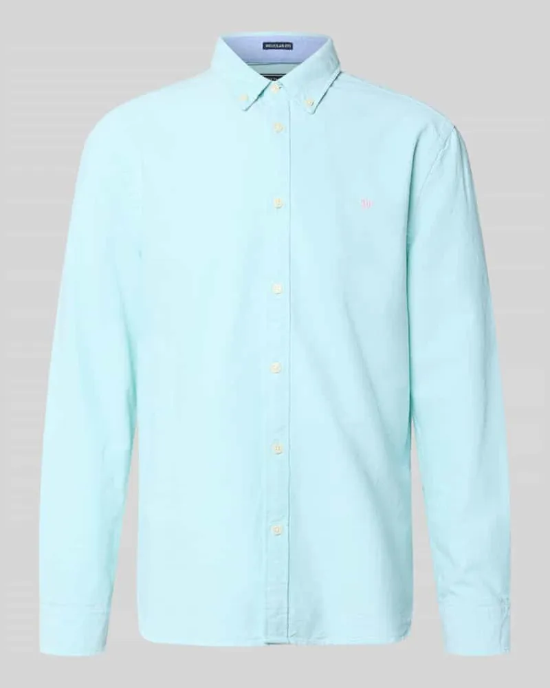 Superdry. Regular Fit Freizeithemd mit Logo-Stitching Hellblau