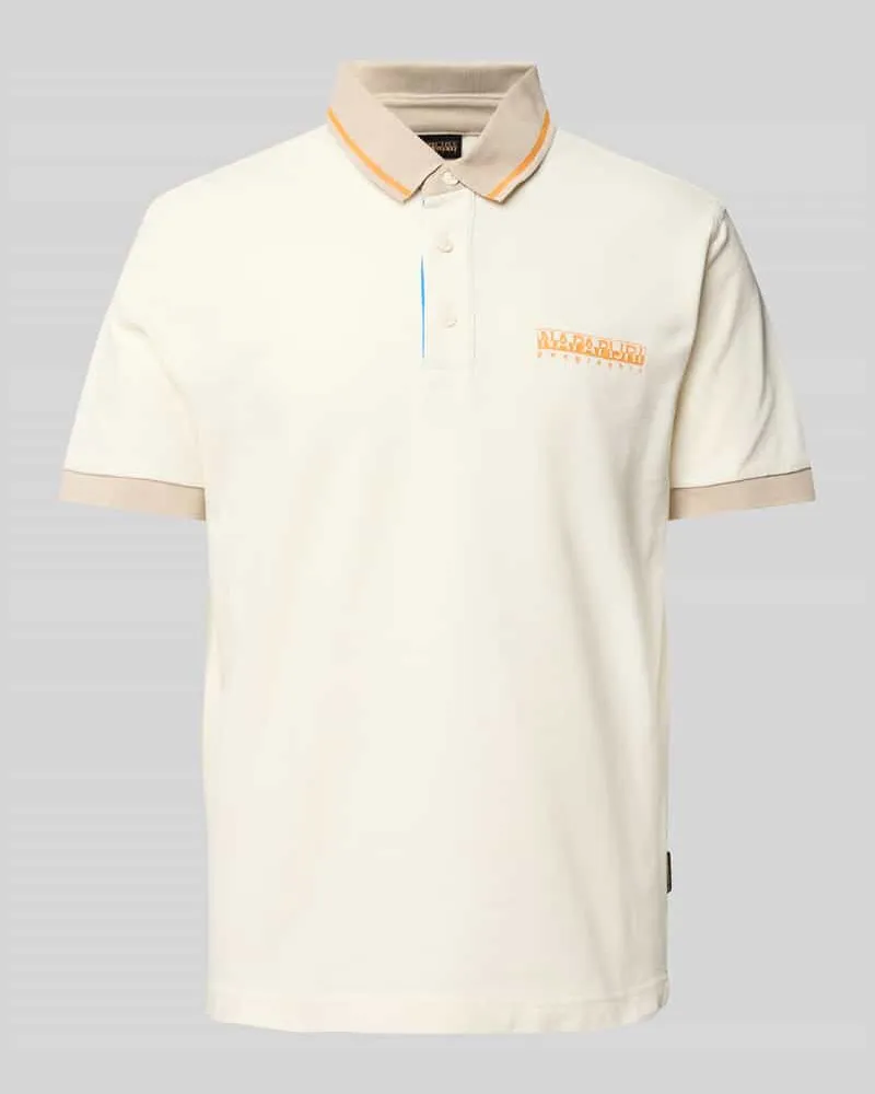 Napapijri Slim Fit Poloshirt mit Label-Print 