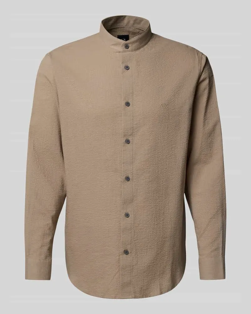 Armani Exchange Freizeithemd mit Knopfleiste Beige