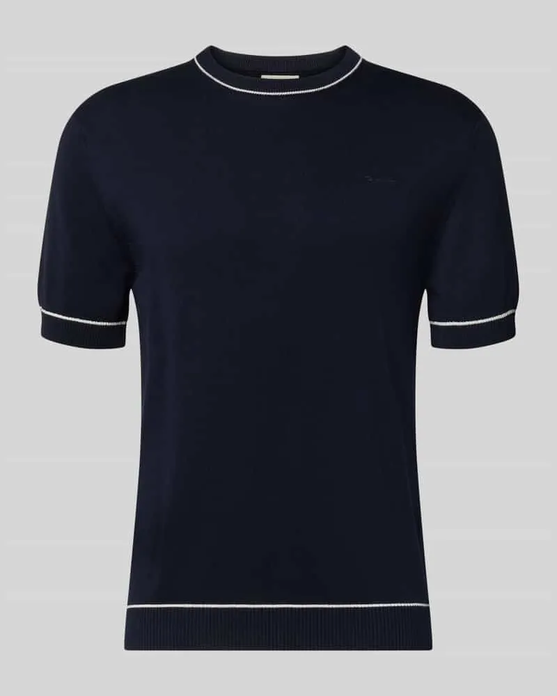 Gant Strickshirt mit Rundhalsausschnitt Marine