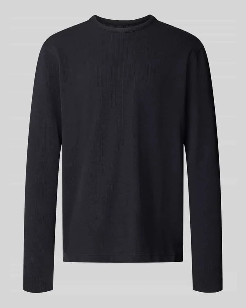 McNeal Longsleeve mit Strukturmuster und Rundhalsausschnitt Black