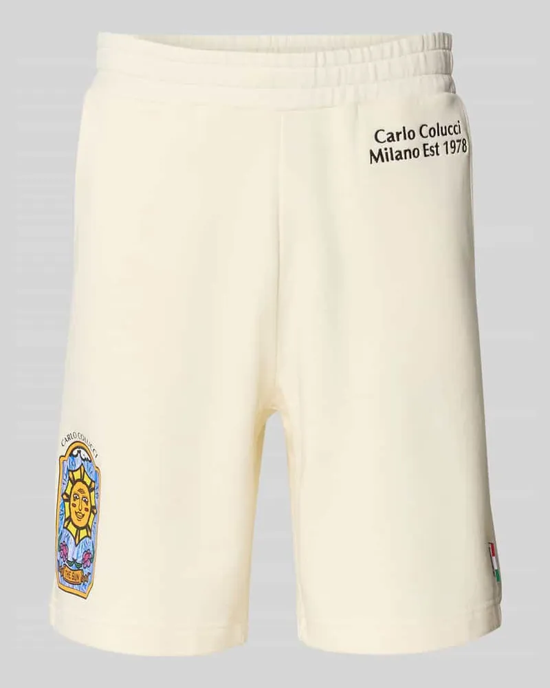 Carlo Colucci Sweatshorts mit Label-Print 
