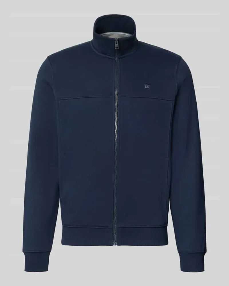 S.Oliver Regular Fit Sweatjacke aus Baumwoll-Mix Marine