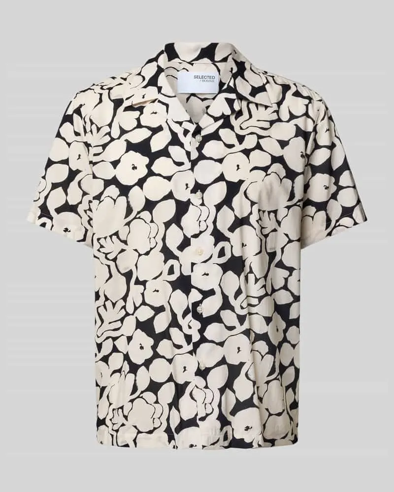 Selected Homme Freizeithemd mit Knopfleiste Black