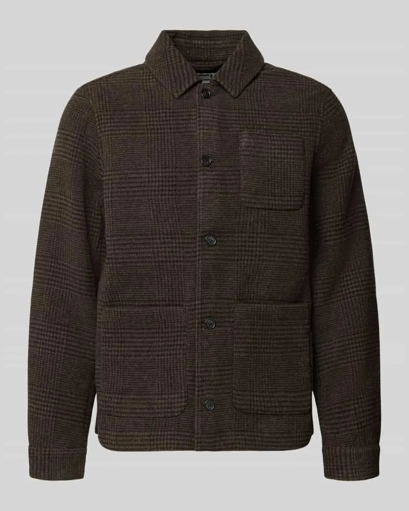 Casual Friday Regular Fit Hemdjacke mit Woll-Anteil Modell 'PABLO Schoko