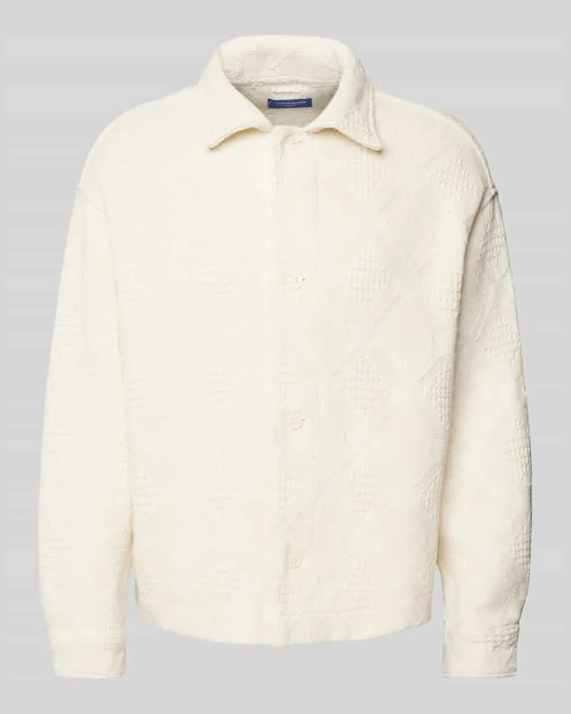 Jack & Jones Regular Fit Freizeithemd mit Strukturmuster Modell 'GREENPOINT Offwhite