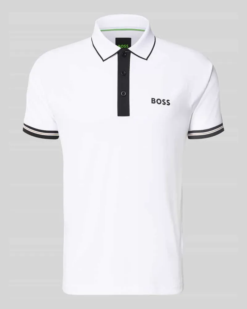 HUGO BOSS Regular Fit Poloshirts mit Kontrastdetails Weiss