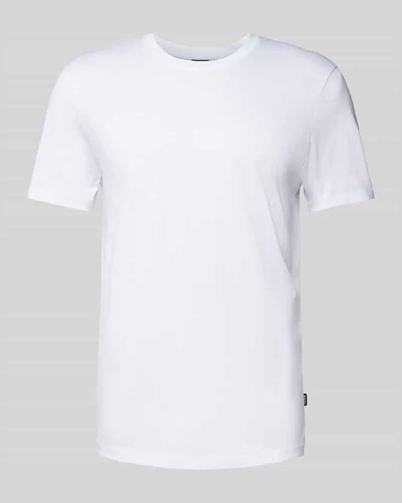 HUGO BOSS T-Shirt mit geripptem Rundhalsausschnitt Modell 'Tessler 
