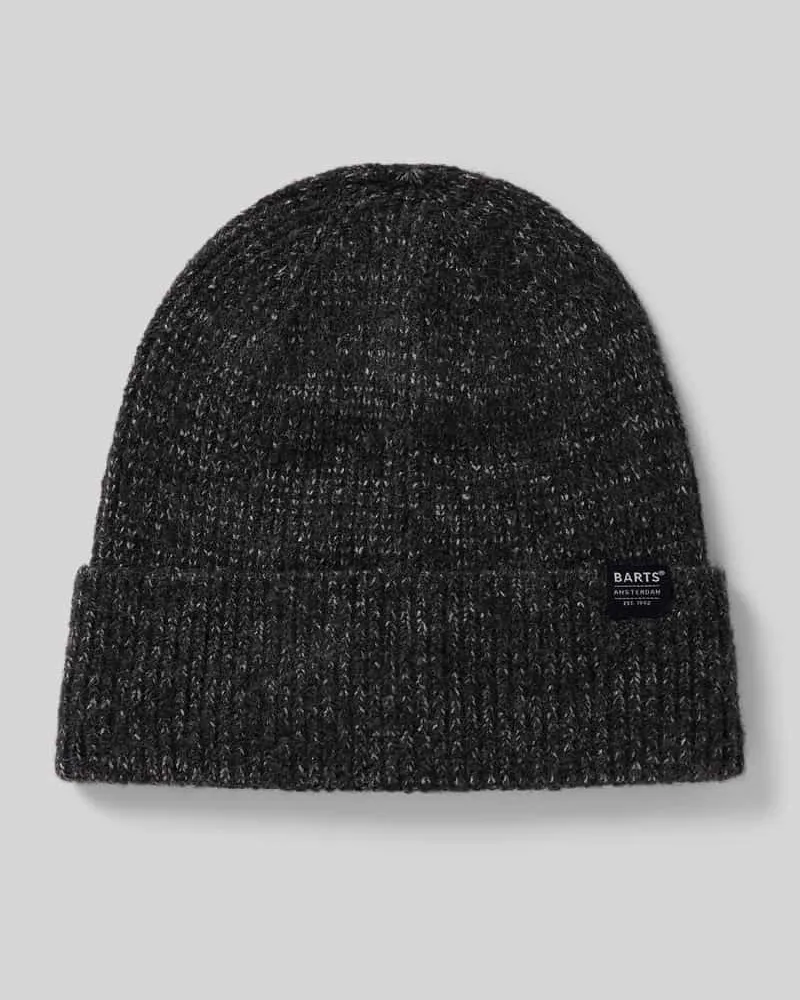 Barts Beanie mit Umschlag und Label-Detail Modell 'Willian Anthrazit