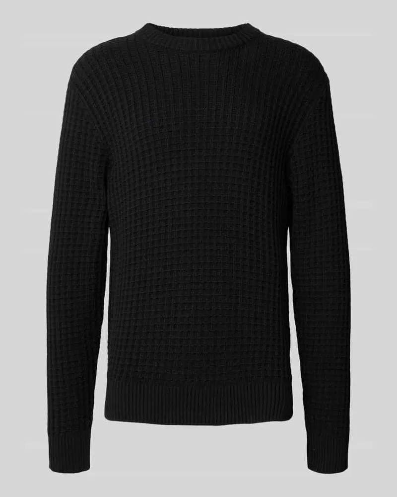 Selected Homme Regular Fit Strickpullover aus reiner Bio-Baumwolle Modell 'TOM Black