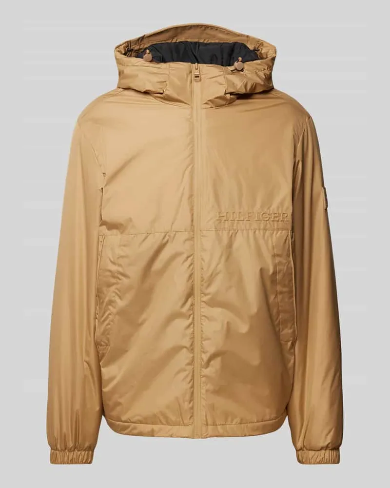 Tommy Hilfiger Windbreaker mit Label-Schriftzug Camel