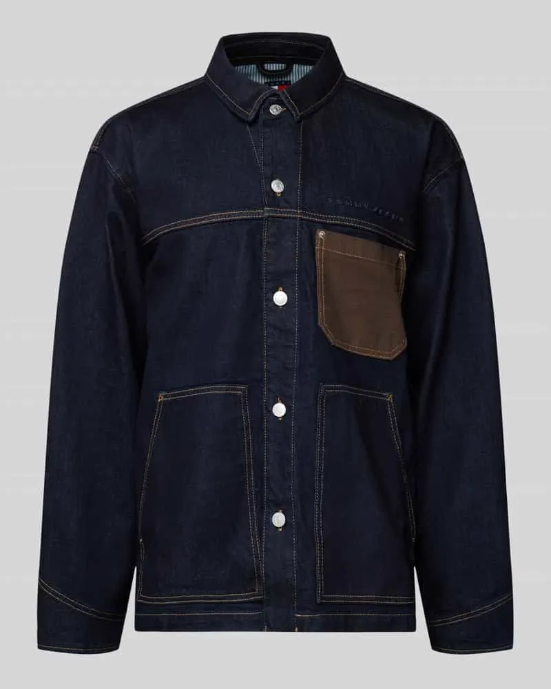 Tommy Hilfiger Regular Fit Jeansjacke aus reiner Baumwolle Dunkelblau