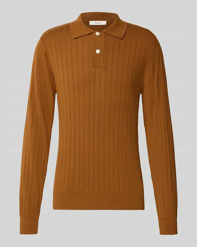 Selected Regular Fit Poloshirt aus reiner Baumwolle Modell 'TORINO Camel
