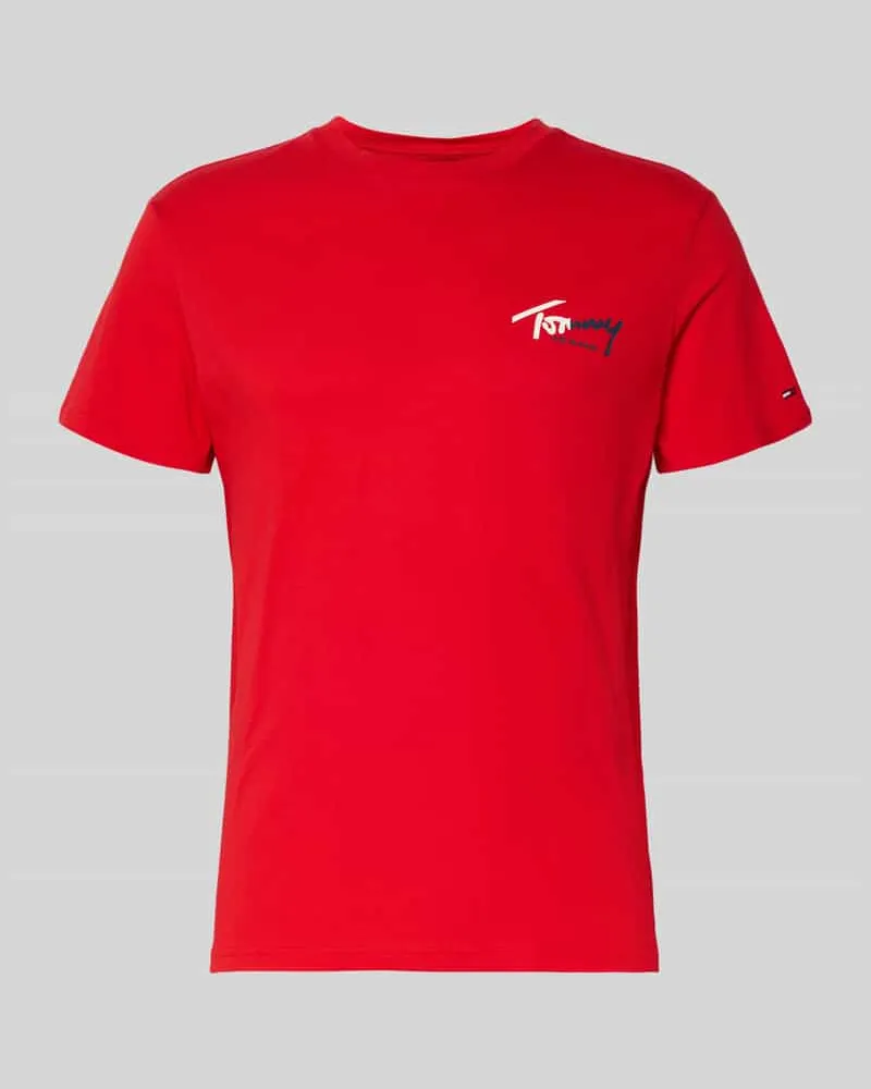 Tommy Hilfiger Regular Fit T-Shirt aus reiner Baumwolle Rot