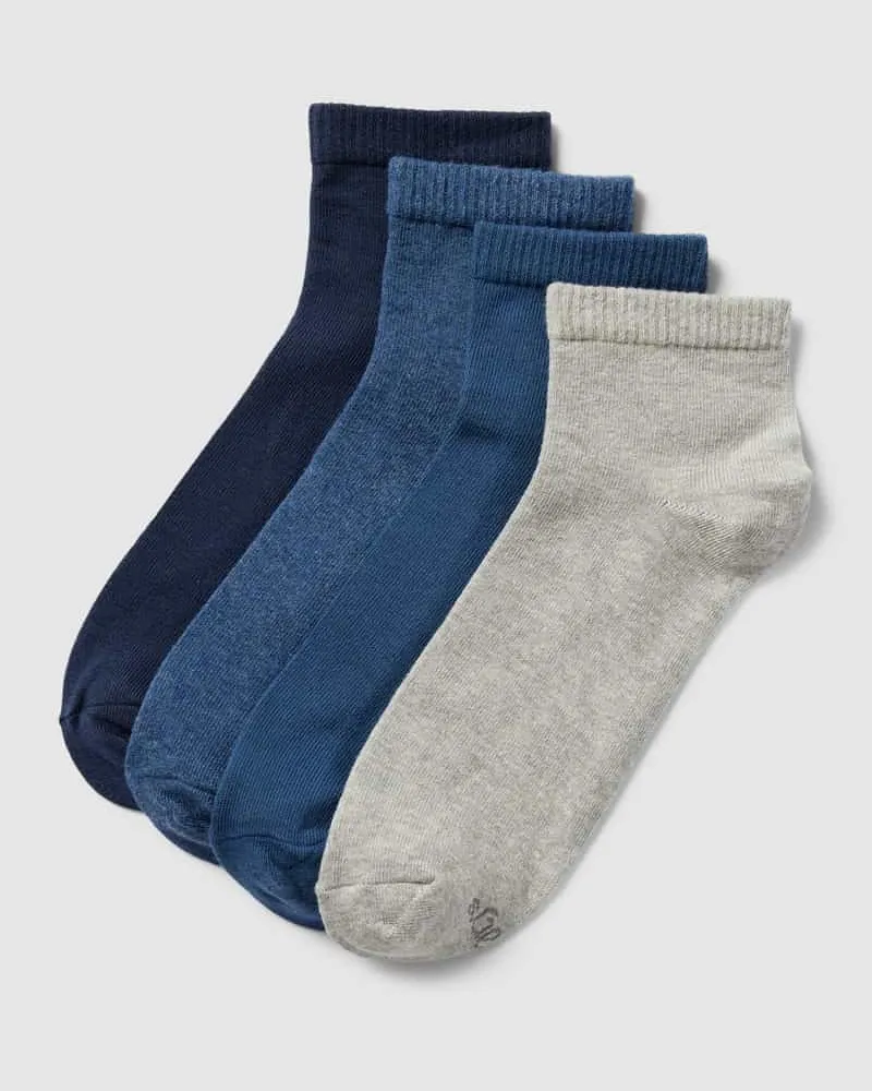 S.Oliver Socken mit Label-Detail im 4er-Pack Modell 'Quarter Blau