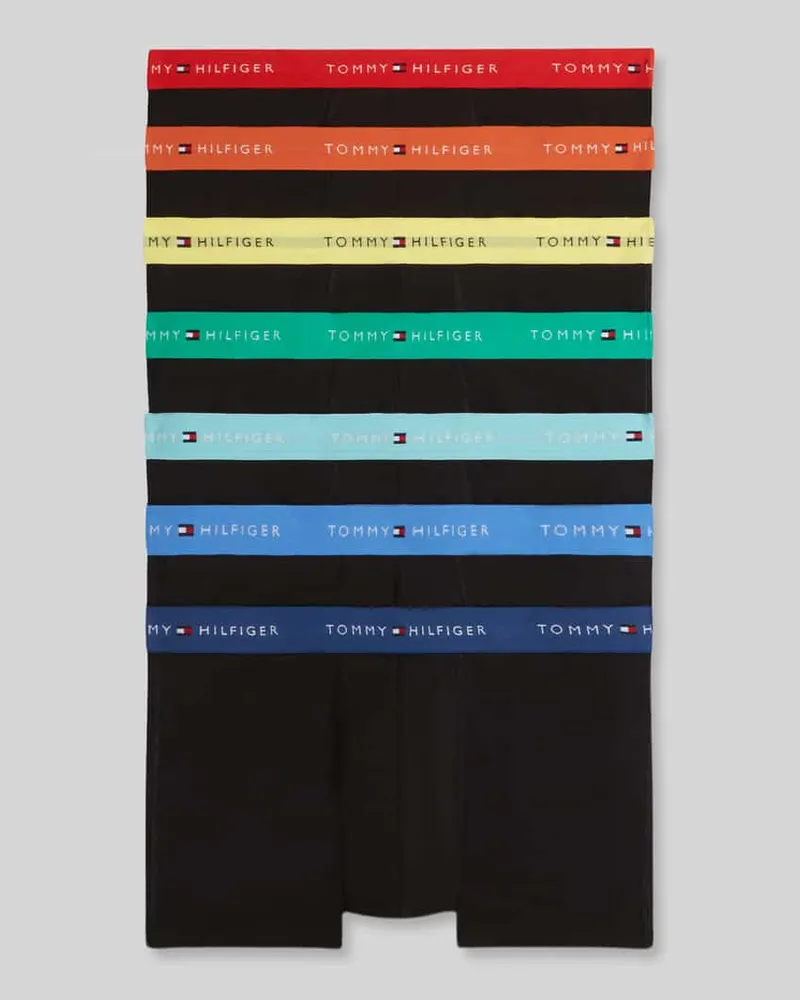 Tommy Hilfiger Regular Fit Trunks aus Baumwoll-Mix im 7er-Pack Black