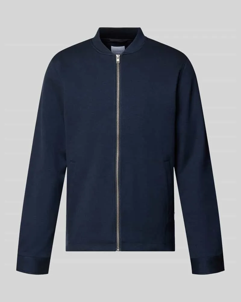 Lindbergh Regular Fit Sweatjacke mit Stehkragen Marine
