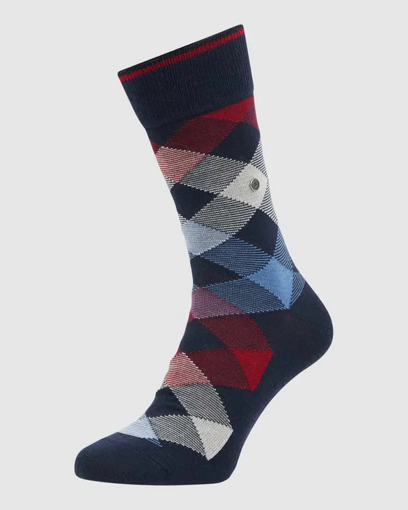 Burlington Socken mit Label-Detail Modell 'NEWCASTLE Blau