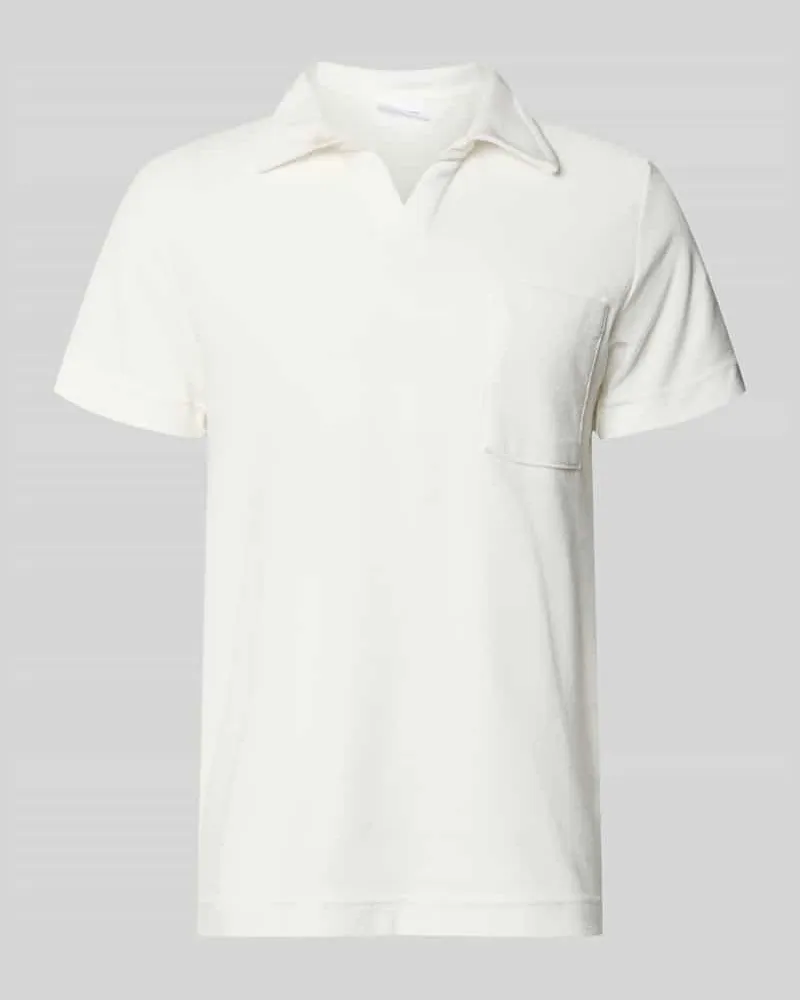 Lindbergh Relaxed Fit Poloshirt mit V-Ausschnitt Offwhite