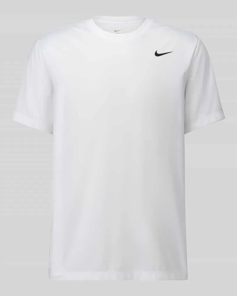 Nike Regular Fit Sport-T-Shirt mit Logo-Print Weiss