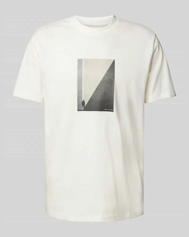 Armani Exchange T-Shirt mit Motiv-Print Offwhite