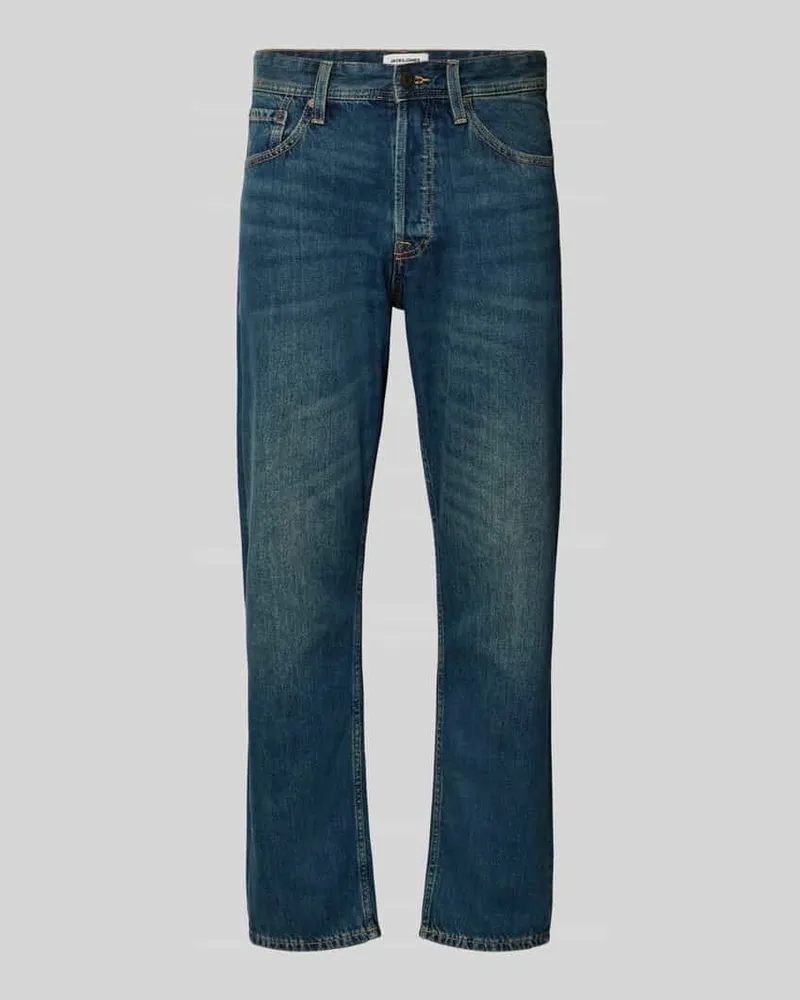 Jack & Jones Relaxed Fit Jeans im Used-Look Modell 'CHRIS Dunkelblau