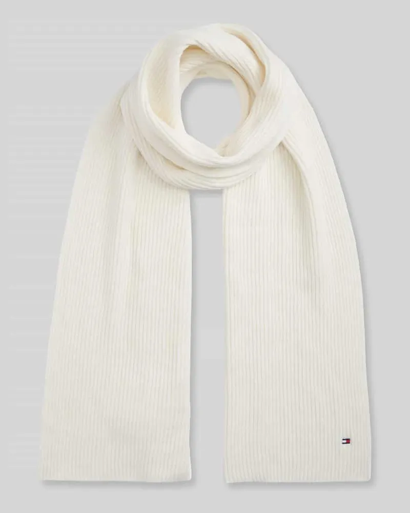 Tommy Hilfiger Schal mit Logo-Detail aus Kaschmir Offwhite
