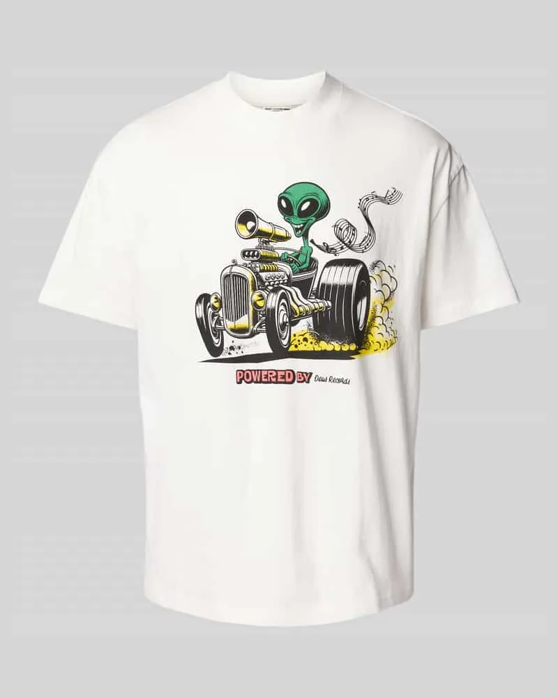 Deus Ex Machina T-Shirt mit geripptem Rundhalsausschnitt Modell 'Celestial 