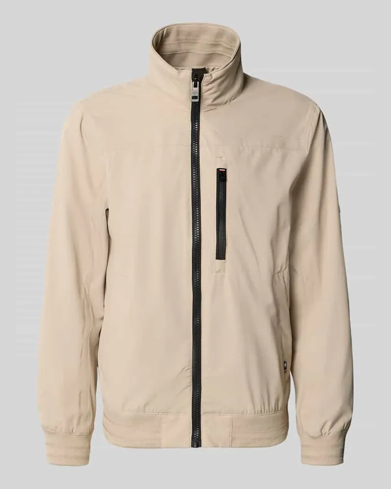 Tom Tailor Comfort Fit Blouson mit geripptem Rumpfabschluss Beige