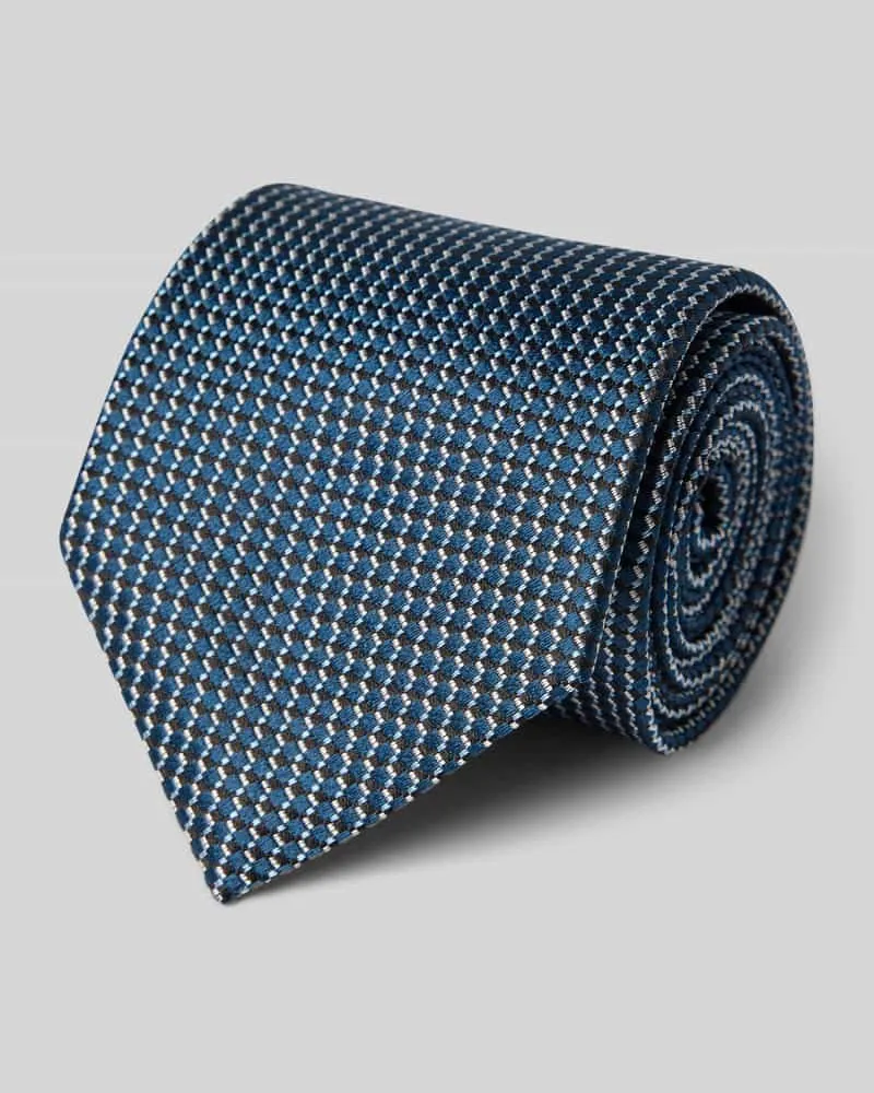HUGO BOSS Seidenkrawatte mit Allover-Muster Aqua