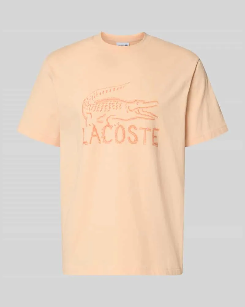 Lacoste Regular Fit T-Shirt aus reiner Baumwolle Lachs