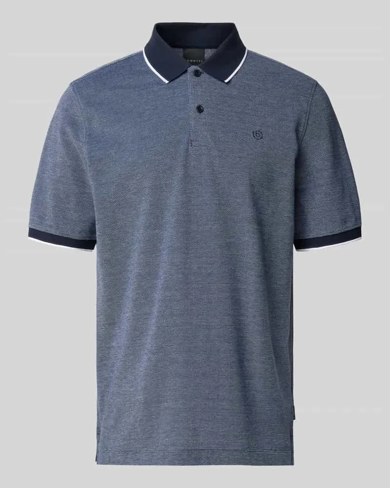 Bugatti Regular Fit Poloshirt mit Label-Stitching Jeansblau