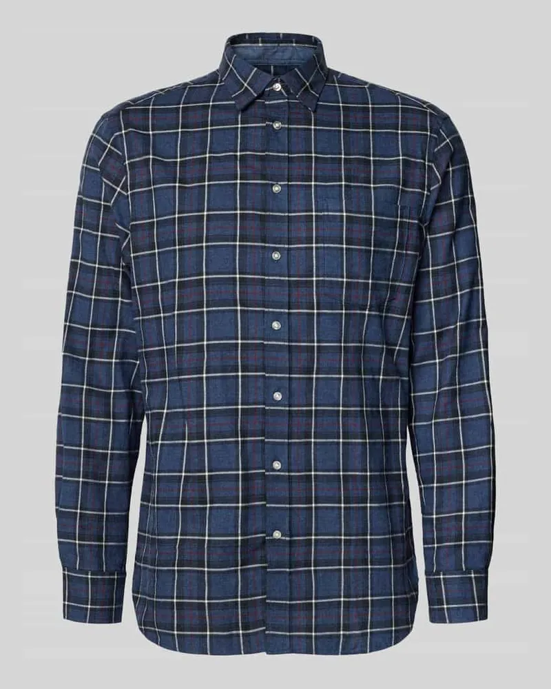 Christian Berg Regular Fit Freizeithemd mit Kentkragen Jeansblau