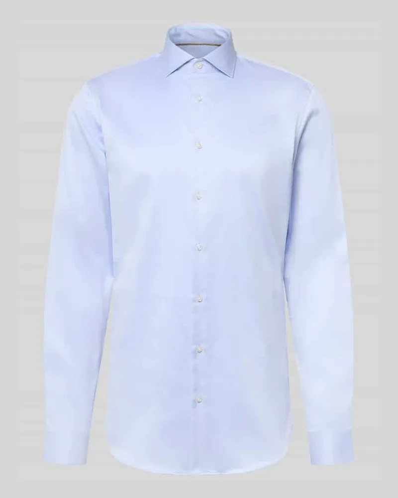 JAKE*S Slim Fit Businesshemd mit extra langem Arm Bleu
