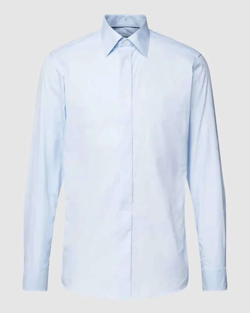 Eton Slim Fit Smokinghemd aus hochwertiger Baumwolle Modell 'FLORAL JACQUARD Bleu