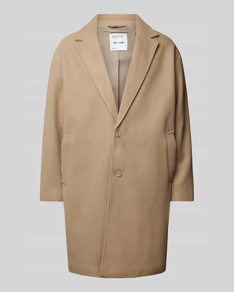 Only & Sons Oversized Mantel mit Reverskragen Modell 'WORF Beige