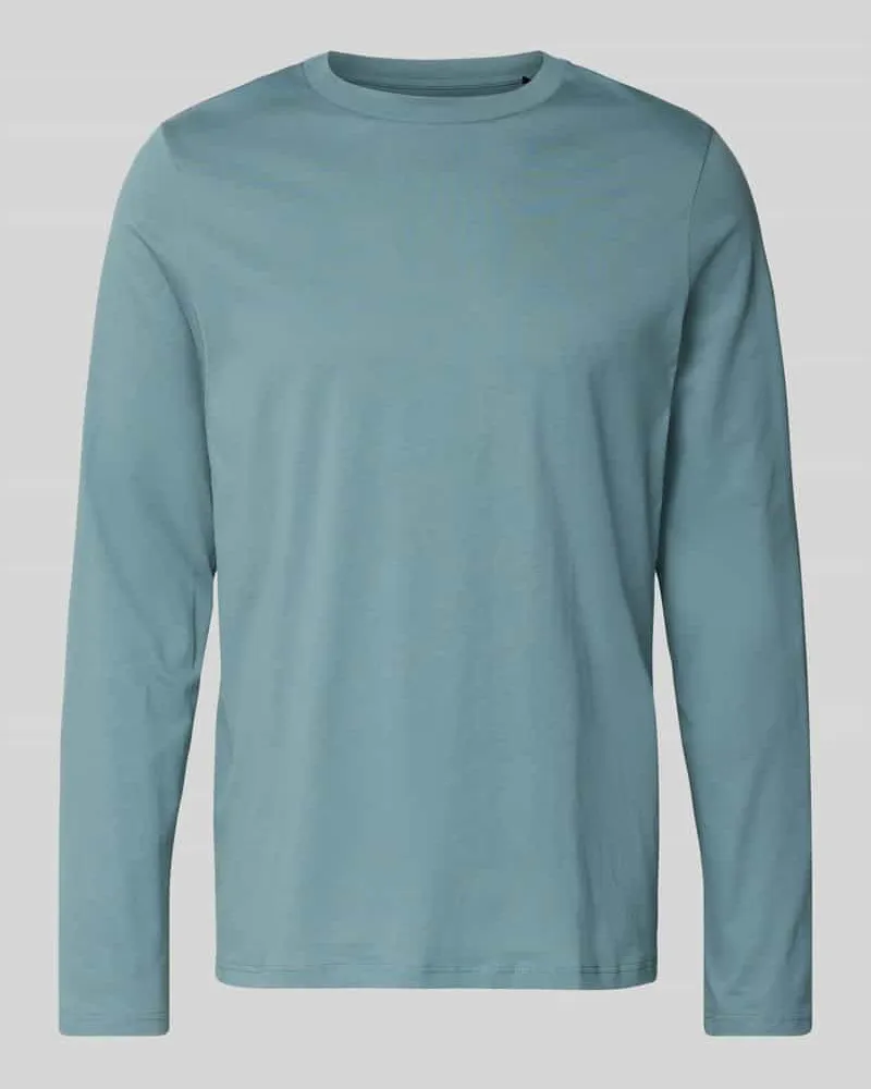Schiesser Longsleeve mit geripptem Rundhalsausschnitt Aqua
