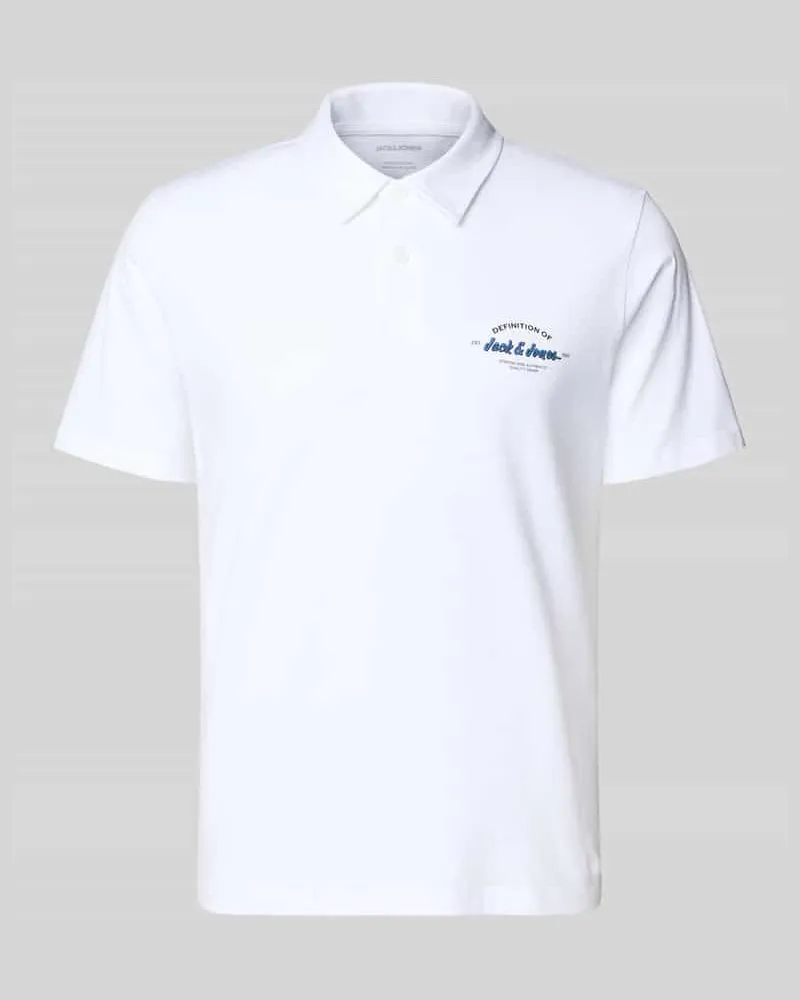 Jack & Jones Poloshirt mit Label-Print Modell 'BRANDON Weiss