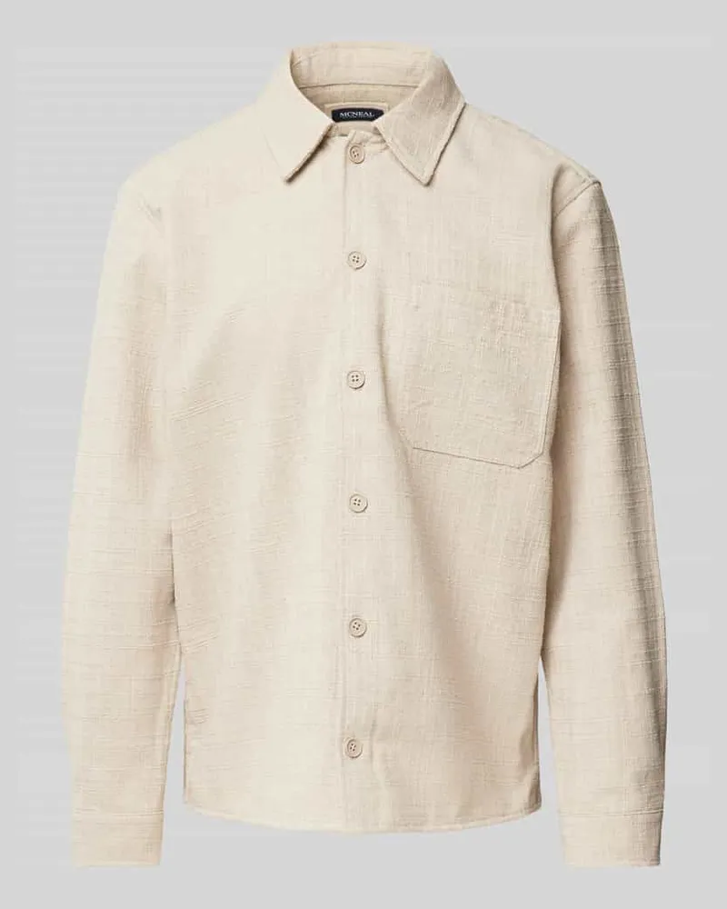McNeal Regular Fit Freizeithemd mit Strukturmuster Beige